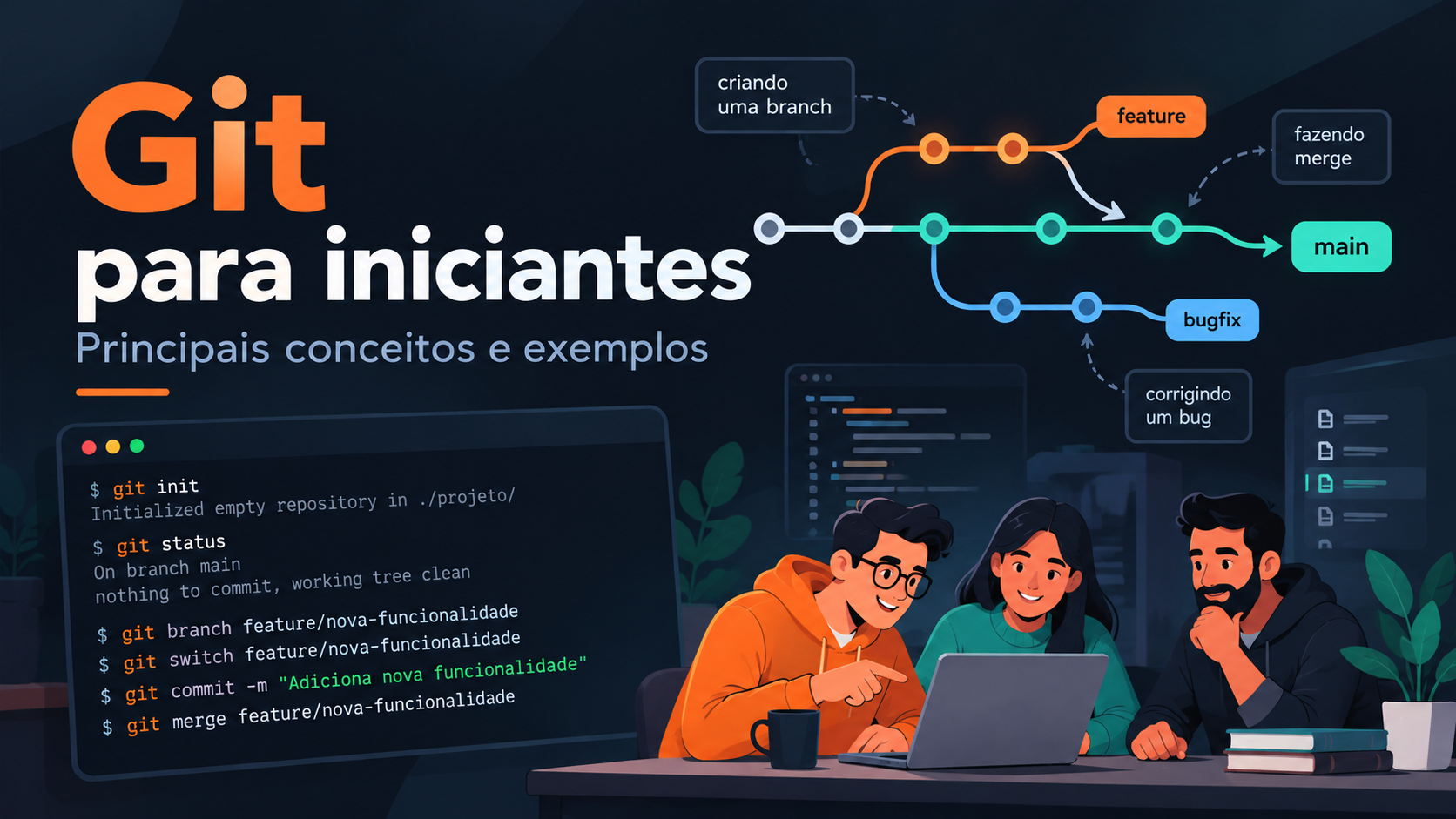 Git para iniciantes: principais conceitos e comandos com exemplos práticos