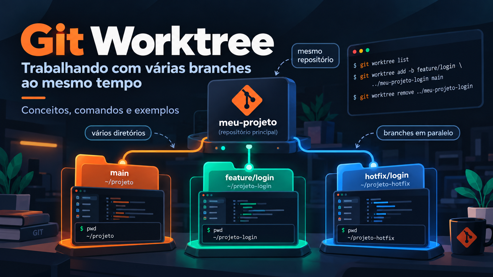 Git Worktree: trabalhando com várias branches ao mesmo tempo